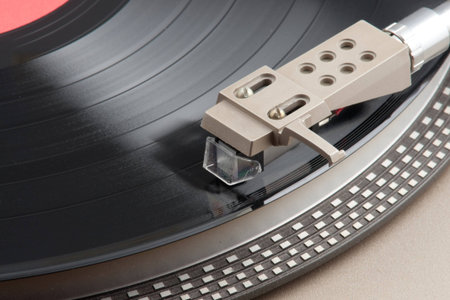  Macro shot of turntable cartridge