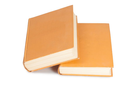 Stack of books isolated on the white background