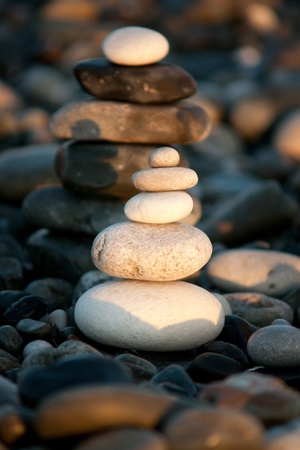 Stacks of pebble stonesの写真素材