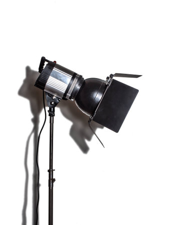 studio flash isolated on white backgroundの写真素材