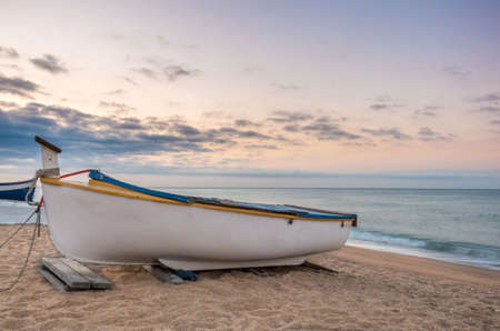 boat on the beachの写真素材