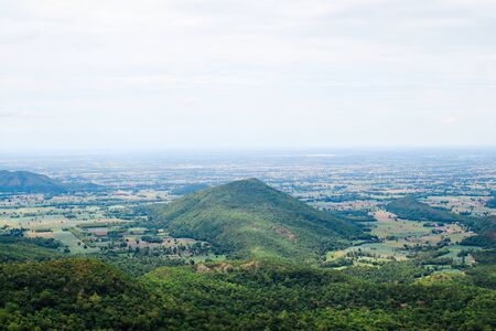 Beautiful nature and cloud sky view on Khao Luang mountain in Ramkhamhaeng National Park,Sukhothai province Thailand Rocky cliff with beautiful Viewの写真素材