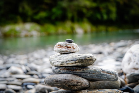 Stones balance and wellness retro spa concept, peaceful and unique inspiration, zen-like and well...