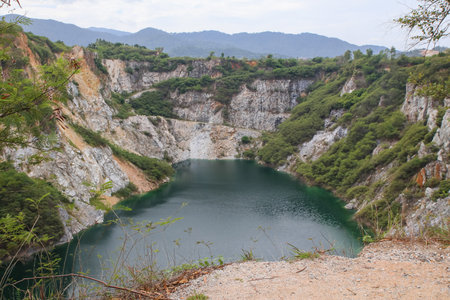 Mining and Grand Canal of Grand Canyon CHONBURI, THAILAND - December 25, 2019 : Scenery of Grand Canyon Kiri, Chonburi Province, Thailandのeditorial素材