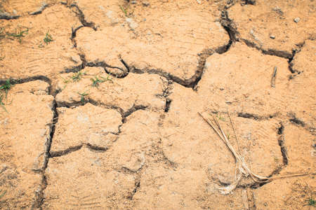 Texture of dry cracked earth global warming and greenhouse effect. Brown dry soil erosion.The global shortage of water on the planet.の写真素材