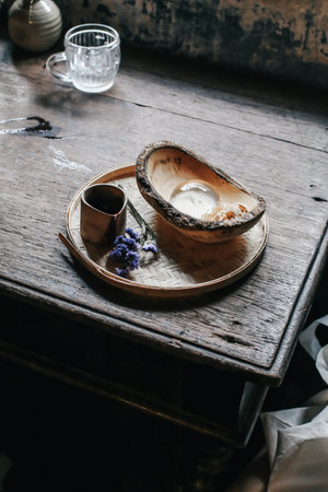 Mizu Shingen Mochi with brown sugar sauce japanese dessert.A Japanese style dessert with decoration....