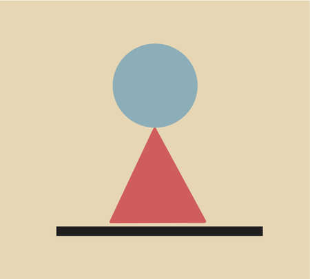 Minimal geometric, geometry graphics, design posters, vector template with primitive shapes elements, modern hipster style. Abstract backgroundのイラスト素材