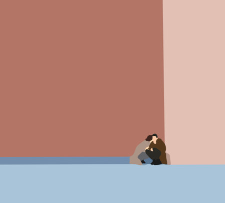 Happy couple sitting on street kissing each other spending summer together. Love and relationship conceptのイラスト素材