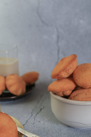 Mini castella cake, Traditional Thai egg cake or Khanom Khai made with egg and sugar, soft dough....