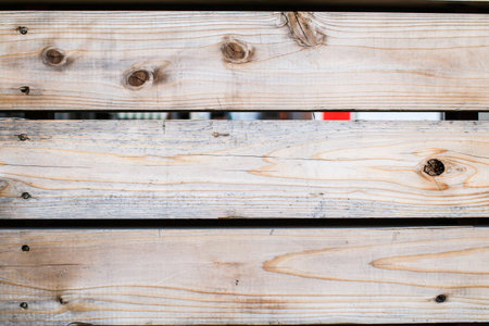 Brown wooden plank wall. Natural textured background. Interior exterior Timber beige parquet.の写真素材