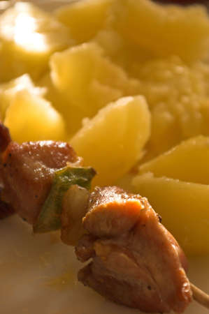 Bbarbecue with potatoes garnishの写真素材