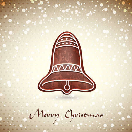 Christmas greeting card whith cute Christmas bell | EPS10 Compatibility Requiredのイラスト素材