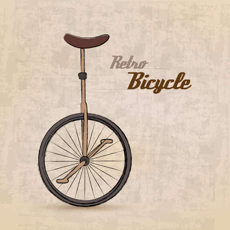 Vintage Retro Bicycle /with hand drawn design のイラスト素材