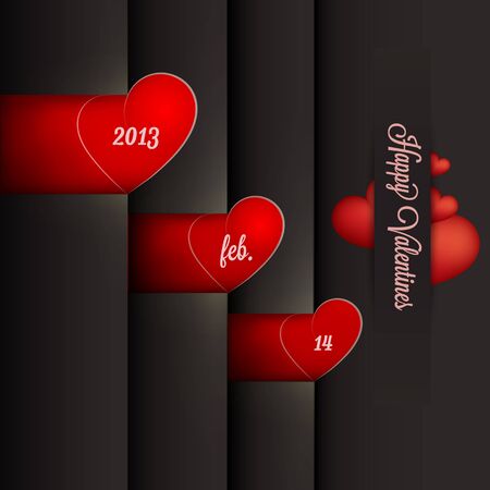 Set of Valentine Paper Bookmarksのイラスト素材