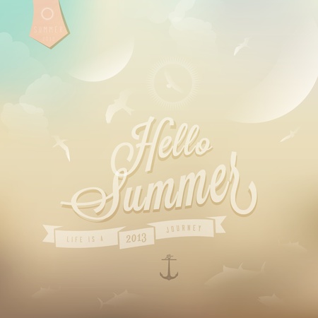 Hello Summer colour background のイラスト素材