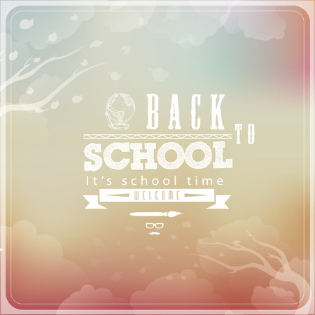 Back to School Typographic Elements - Vintage Styleのイラスト素材