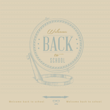 Back to School Typographic Elements - Vintage Styleのイラスト素材