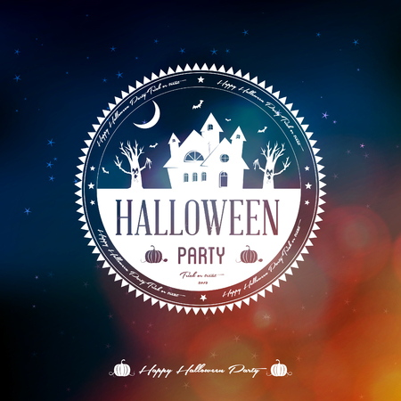  Happy Halloween Label  - with retro vintage styled designのイラスト素材