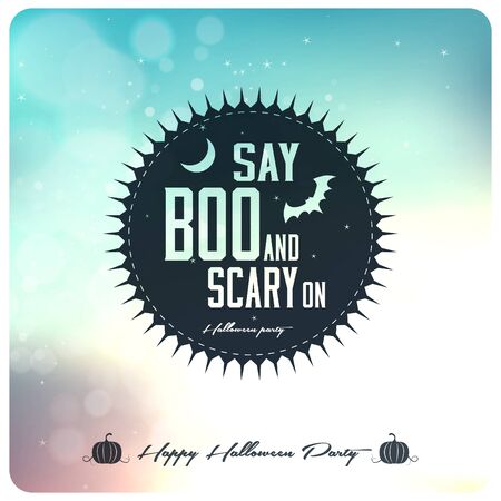  Happy Halloween Label  - with retro vintage styled designのイラスト素材