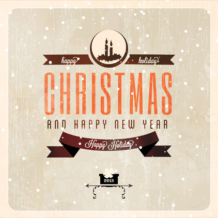 Vintage Christmas Cardのイラスト素材
