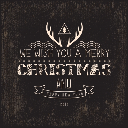  Vintage styled Christmas Card - Set of calligraphic and typographic elementsのイラスト素材