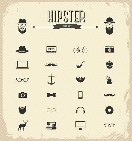 Hipster icon setのイラスト素材