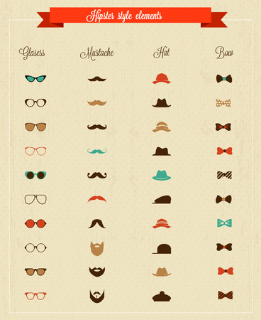Hipster style elementsのイラスト素材