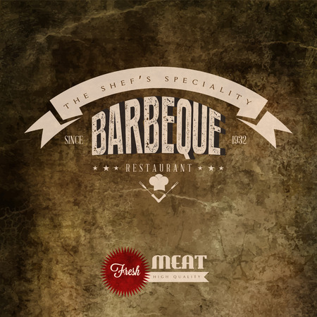 Barbeque labelのイラスト素材