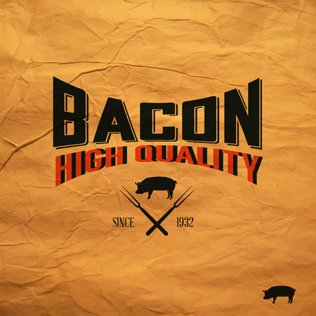 Vintage bacon labelのイラスト素材