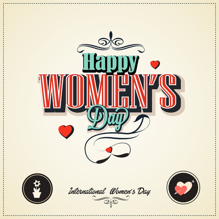 8 march woman s day with vintage stlyのイラスト素材