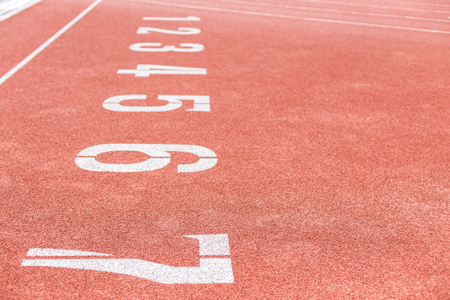 Athletics Track Lane Numbers.の写真素材