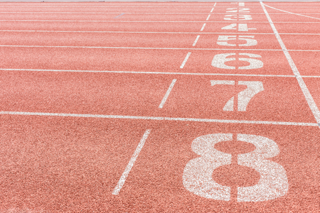 Athletics Track Lane Numbers.の写真素材