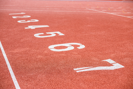 Athletics Track Lane Numbers.の写真素材