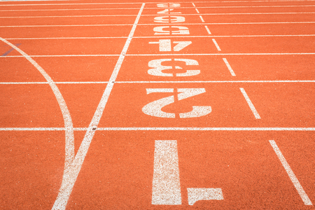 Athletics Track Lane Numbers.の写真素材