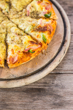Hawaiian style pizza.の写真素材