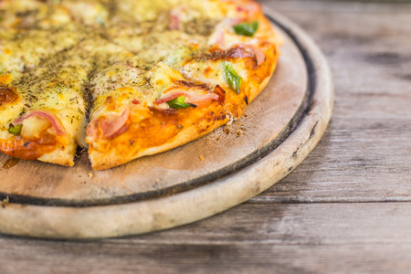 Hawaiian style pizza.の写真素材