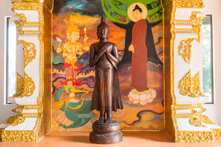 wooden buddha statueのeditorial素材