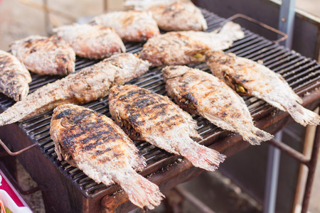 Salt Crusted Grilled Fish .の写真素材