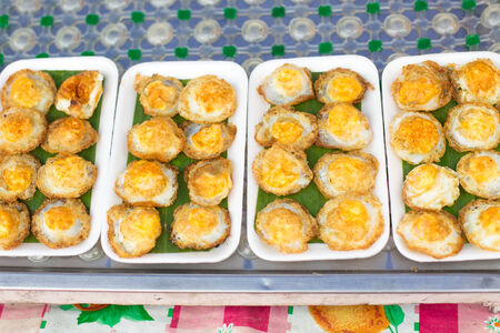 Grilled quail eggs.の写真素材