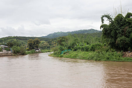 The river and nice sky, Thailand.の写真素材