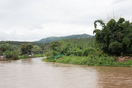 The river and nice sky, Thailand.の写真素材
