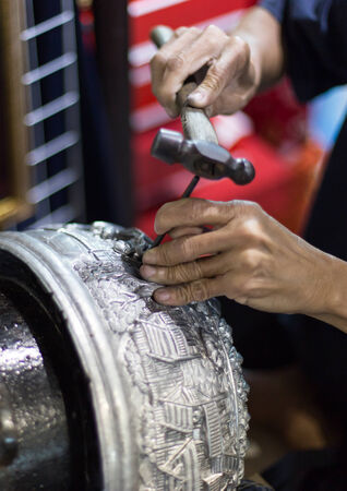 A craftsman working silver.の写真素材