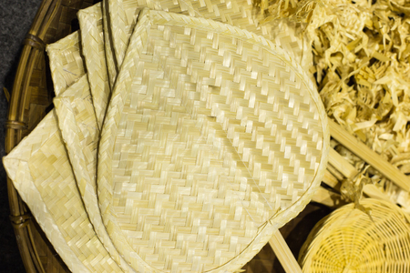 Mobile bamboo fan.の写真素材