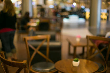Coffee shop blur background with bokeh.の写真素材
