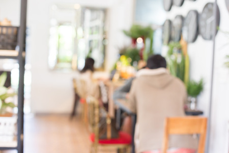 Blur cafe with bokeh backgroundの写真素材
