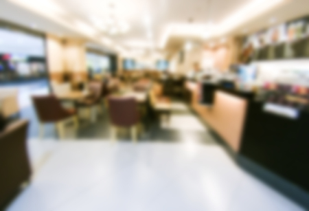 Blurred cafe restaurant with bokeh background.の写真素材