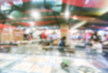 Blurred cafe restaurant with bokeh background.の写真素材