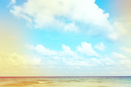 View of the sea in grunge and retro vintage styleの写真素材