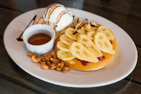 Icecream pancake dessert.の写真素材