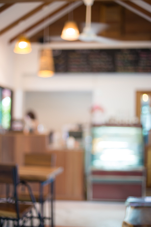 Blurred cafe restaurant with bokeh backgroundの写真素材